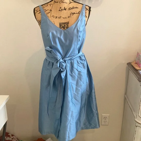 french blue wedding guest dress French Connection Cameron Dress in Chalk Blue main image 0